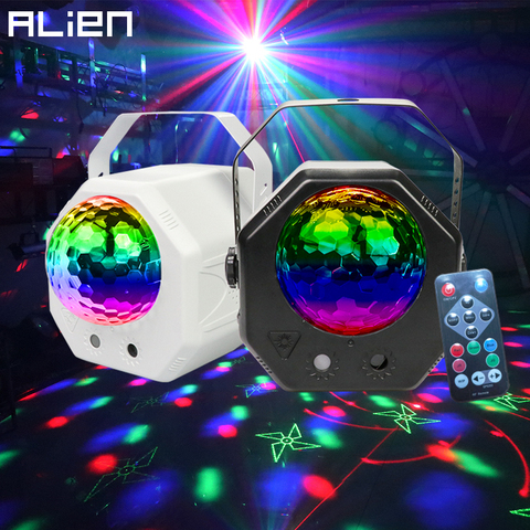 ALIEN RGB LED DJ Disco Magic Ball Water Wave Party Lights Patterns Star Laser Projector Holiday Christmas Stage Lighting Effect ► Photo 1/6