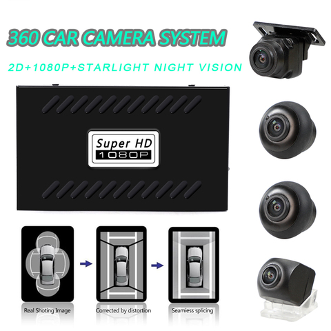 Universal Car 4 Camera 360 degrees Surround View  Reverse Parking camera Bird View Panoramic 2D System DVR HD 1080P Car Camera ► Photo 1/6