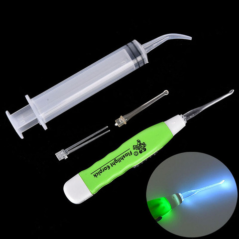 Tonsil Stone Remover Tools LED Light Ear Wax Remover Stainless Steel Earpick Tips Irrigator Syringe Clean Care Tool ► Photo 1/6