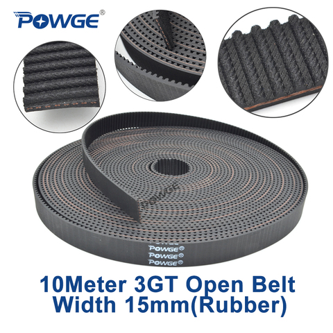 POWGE 10meters GT 3MGT 3GT Open Synchronous Timing belt 3GT 15 Width 15mm 3GT-15 Rubber 3KC GT3 pulley Small Backlash 3D printer ► Photo 1/6