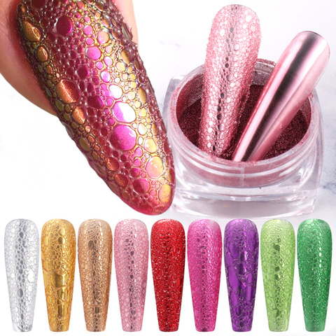 1box Bubble Nail Glitter Powder Magic Mirror Effect Chrome Pigment Dust Shining Pink Rose Gold Nail Art Decoration Powder LA1626 ► Photo 1/6