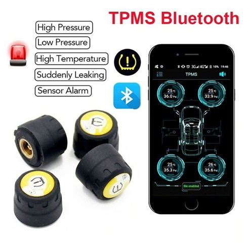 New TPMS Bluetooth 4.0/5.0 External Tyre Pressure Sensor Motorcycle Car Tire Pressure Monitor Detector Support IOS Android Phone ► Photo 1/6