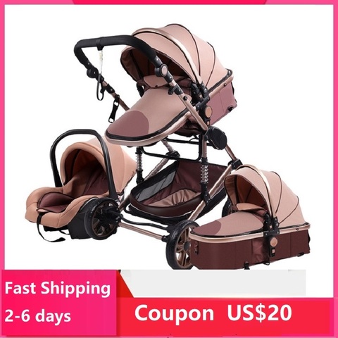 Baby Stroller 3 in 1 luxury umbrella newborn baby strollers High Landscape Stroller Folding strollers baby trolley baby pram ► Photo 1/6