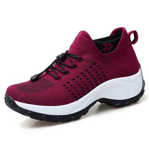 Women's Walking Shoes Fashion Sock Sneakers Breathe Comfortable Nursing Shoes Casual Platform Loafers Non-Slip ► Photo 1/6