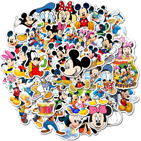 50Pcs Mickey mouse Stickers mickey Minnie Graffiti Disney movies waterproof Sticker for Kids on Laptop Skateboard Suitcase Bike ► Photo 1/6