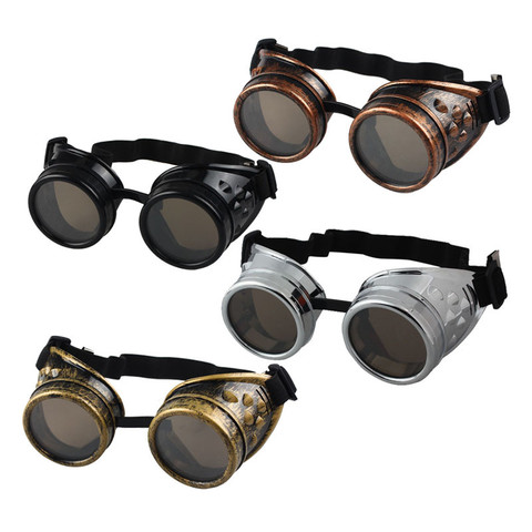 Heavy Metal Steampunk Motorcycle Glasses Gothic Style Driver Goggles Protective Glasses for Cosplay Halloween Decorations ► Photo 1/6