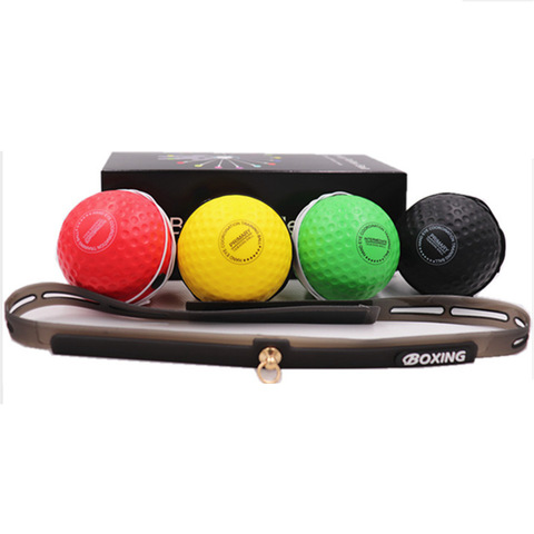 Boxing Reflex Ball Set 4 Ball Fitness Punching Head Band Home Gym Reaction Speed Training Muay Tai MMA Exercise Boxing Equipment ► Photo 1/6