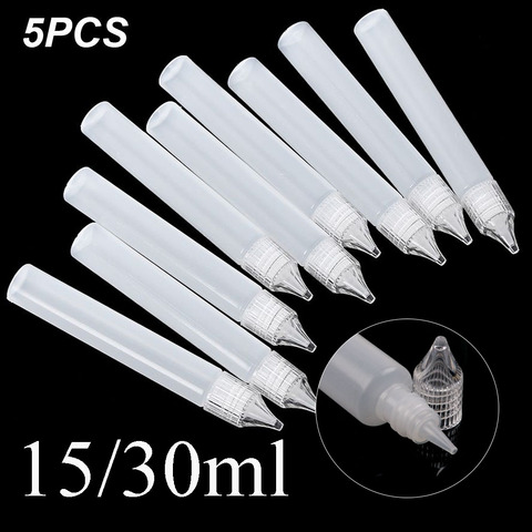 5PCS Reuse White Plastic Glue Applicator Bottle Needle Squeeze Paper Quilling Liquid Container Scrapbooking Accessory Craft Tool ► Photo 1/6