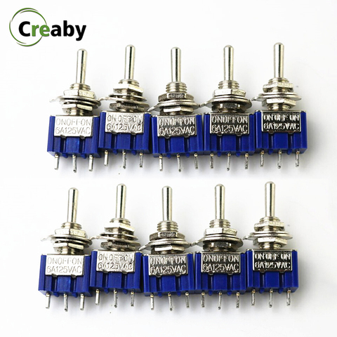 5pcs 10pcs Mini Toggle Switch ON-ON ON-OFF ON-OFF-ON SPST DPDT SPDT Latching Rocker Switch 3A 125V 6A 250V MTS 101 102 103 202 ► Photo 1/6