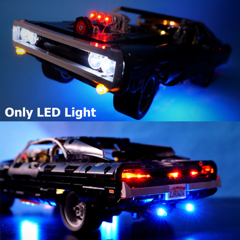 (Only light) LED Lighting Kit For Dom’s Dodge Charger 1970 Car Building Blocks Set Bricks Classic Movie Model 42111 ► Photo 1/6