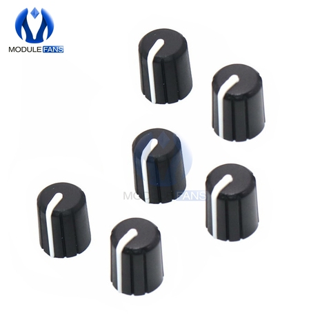 10pcs Soft Hard Rubber Half Shaft Potentiometer Knob Cap D-axis Cap Plastic Type D For KY-040 Module Diy Electronic 6mm Black ► Photo 1/1