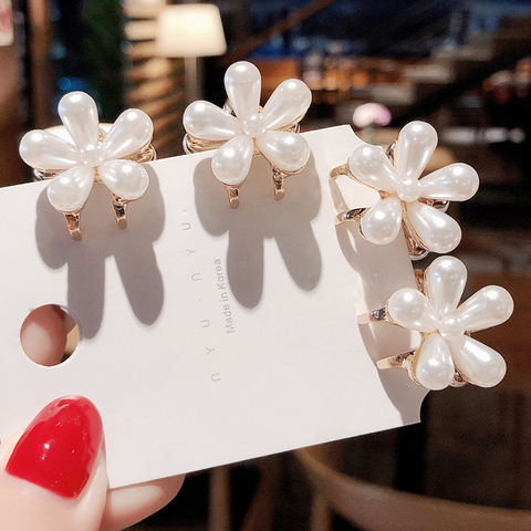 1/2/3/4pcs/set Sweet Pearl Hair Claw Headwear Fashion Gold Flower Hair Clip Pin For Women Girl Elegant Hair Accessories Gift ► Photo 1/6