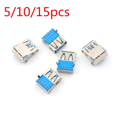 5/10/15pcs Female Right Angle 9 Pin DIP Socket Connector 90 degrees  USB 3.0 Type DIP Type A ► Photo 1/6