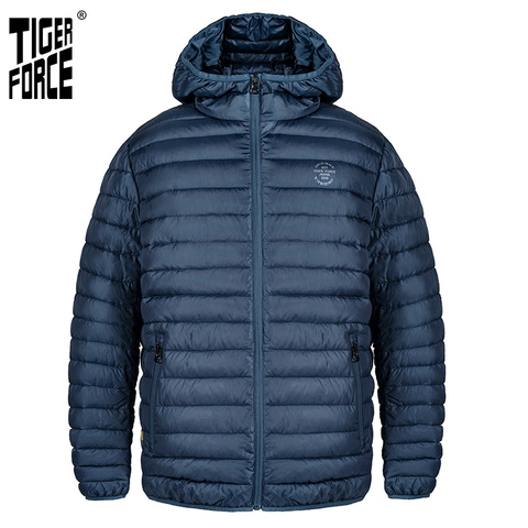 TIGER FORCE  2022 New Men Spring Autumn Jacket Men's Parka Solid Jacket Male Hooded Puffy Coat Casual Fashion Outerwear Clothes ► Photo 1/6