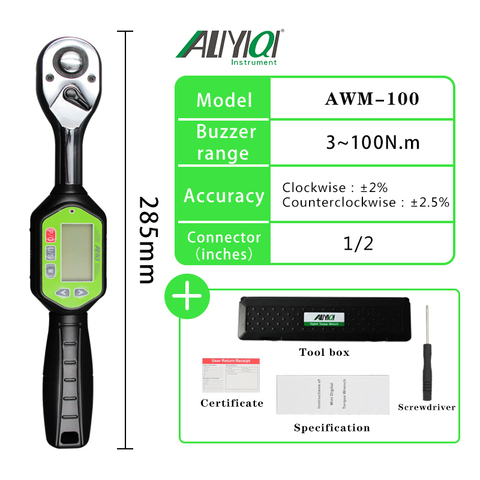 Professional Adjustable Preset MINI Digital Torque Wrench Bicycle Car Repair Tool Torque Spanner  10N.M ~100N.M 1/4