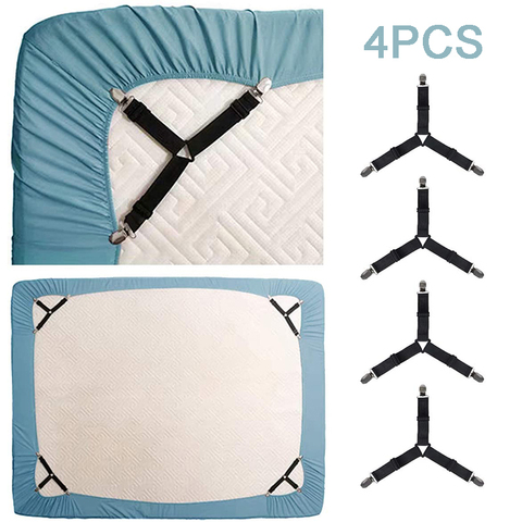 4PCS/Set Elastic Bed Sheet Grippers Belt Fastener Bed Sheet Clips Mattress Cover Blankets Holder Sofa Fixation Organize Gadgets ► Photo 1/6