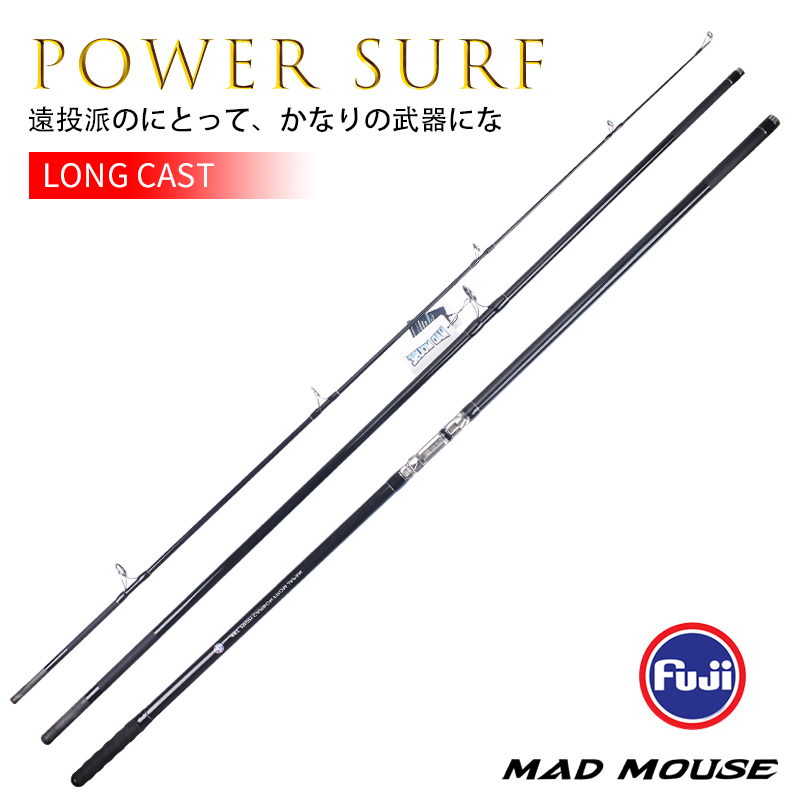 NEW MADMOUSE POWER SURF 3 Section Fuji Parts High Carbon 4.20m Surf Fishing  Rod Sinker 100-350g Japan Quality Spinning Rods - Price history & Review, AliExpress Seller - MAD MOUSE Official Store