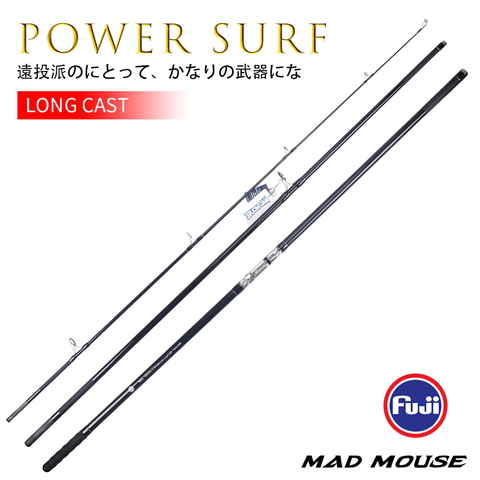 NEW MADMOUSE POWER SURF 3 Section Fuji Parts High Carbon 4.20m Surf Fishing Rod Sinker 100-350g Japan Quality Spinning Rods ► Photo 1/6