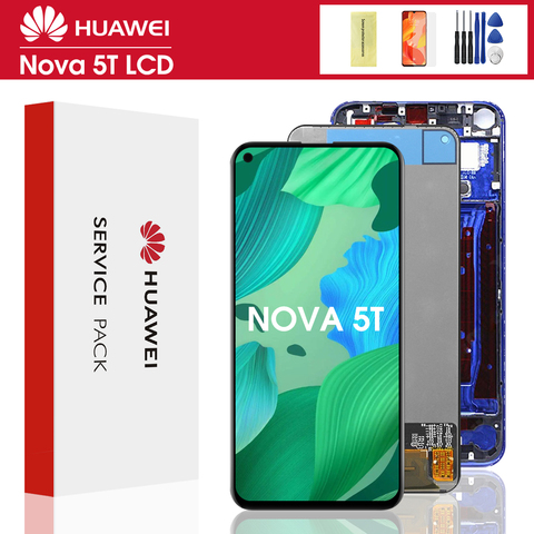 6.26'' for Huawei Nova 5T YAL-L21 L61A L71A LCD Screen+Touch Display Digitizer Replacement With Frame for Huawei Nova 5t Display ► Photo 1/6