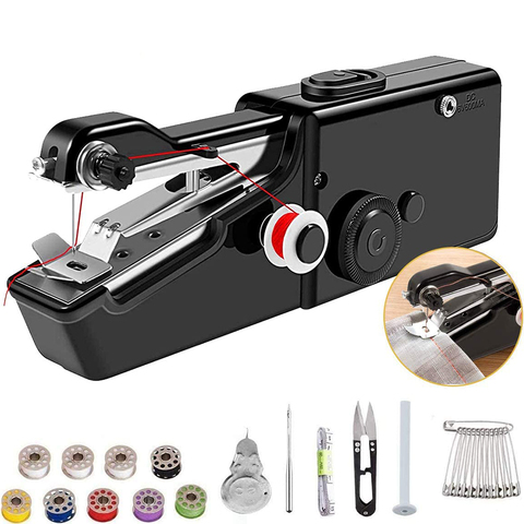 Portable Mini Hand Sewing Machine Household handheld Sewing Machine Electric Stitch Needlework Set for DIY Clothes Stitchin ► Photo 1/2