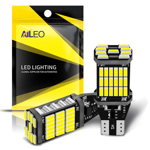 AILEO 2PCS T15 W16W 921 912 T16 902 LED Bulbs High Power 45pcs 4014SMD Super Bright 1200LM Replace For Car Reversing Light White ► Photo 1/6