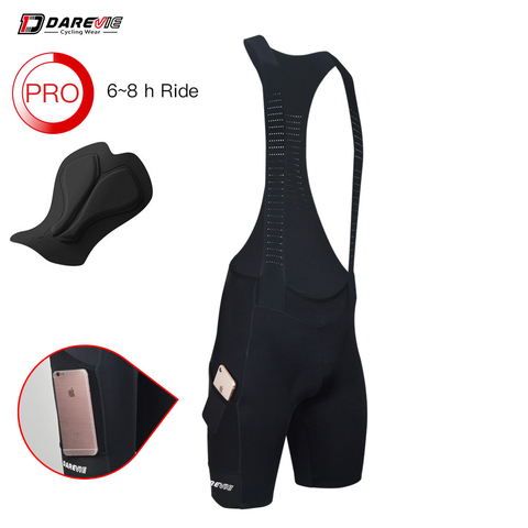 Darevie Cycling Bib Shorts With Pocket Shockproof Pad Cycling Bib Shorts High Quality Pro Race Bike Bib Shorts Men 6 Hour Riding ► Photo 1/6