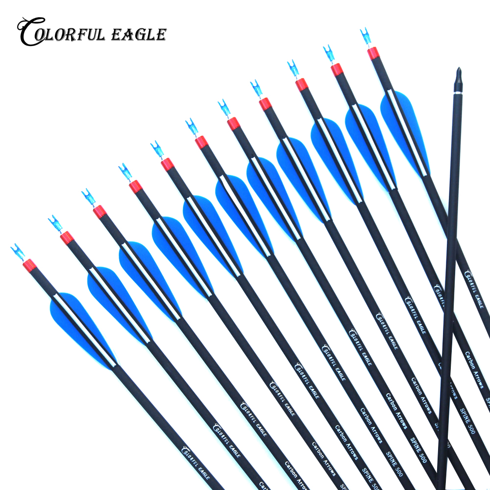 26/28/30/32 inch Carbon Arrows OD 7.8mm Archery For Compound/Recurve Bow Hunting 