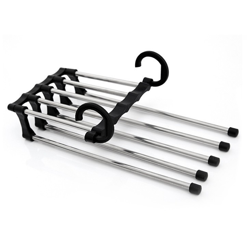 5 In 1 Portable Multi-function Stainless Steel Pants Hanger Drying Rack Magic 
