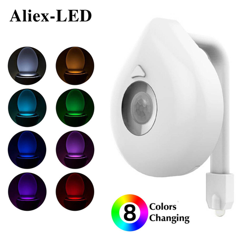 Smart Motion sensor lamp Night light Toilet seat decor PIR Toilet Seat  8 Color rgb Waterproof LED Lighting WC decorative lamps ► Photo 1/6