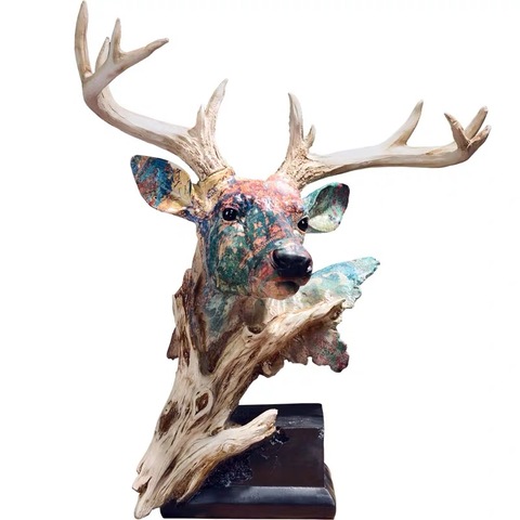 [MGT]Nordic ornament decoration resin simulation deer head statue home office creative decoration crafts ► Photo 1/6