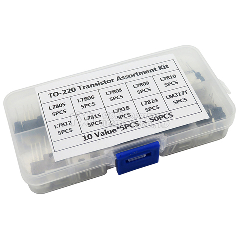 10value*5PCS=50PCS LM317T L7805 L7806 L7808 L7809 L7810 L7812 L7815 L7818 L7824 Transistor Assortment Kit Voltage Regulator Box ► Photo 1/1