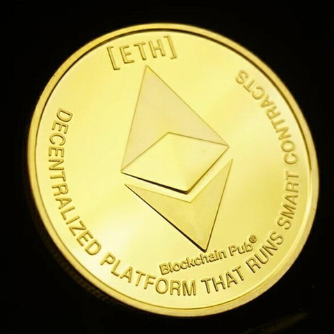 Creative Ethereum Coin Souvenir Gold Plated Collectible Great Gift Ethereum Art Collection Physical Commemorative Coin ► Photo 1/6
