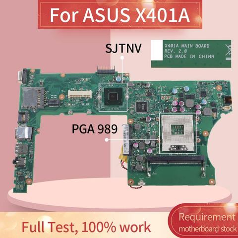 X401A Laptop motherboard For ASUS  X301A X401A X501A  HM70 PGA989 Notebook Mainboard REV 2.0 SJTNV HM70 DDR3 ► Photo 1/6