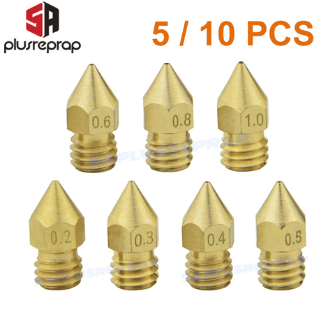 5/10PCS MK8 Brass Nozzle 0.2MM 0.3MM 0.4MM 0.5MM Extruder Print Head Nozzle For 1.75MM CR10 CR10S Ender-3 3D Printer Accessories ► Photo 1/5