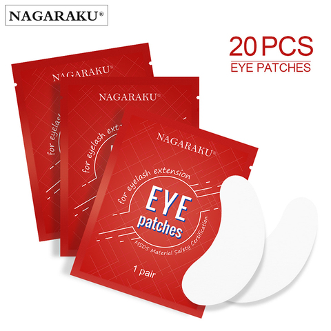 NAGARAKU Eyelashes Makeup 20 Pairs/Pack Under Eye Pads Patches Gel Patch for Eyelash Extensions Tools Under eye pads Lint free ► Photo 1/6