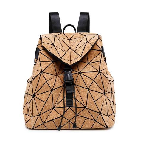 W638 KANDRA Diamond Geometric Cork Backpack Deformation Student School Bags For Teenage Girl Totes Travel Bags Dropshipping ► Photo 1/6