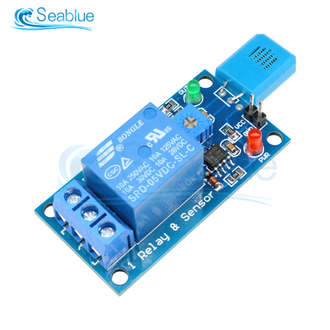 HR202 DC 5V 1 Channal 1CH 5V Humidity Sensitive Switch Relay Module Humidity Controller Humidity Sensor Module With Indicator ► Photo 1/6