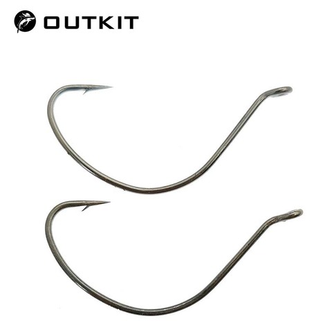 Fishing Hooks Worm Hook Fishhooks  Wide Gap Black Fishing Hooks - 20pcs  Worm Hook - Aliexpress