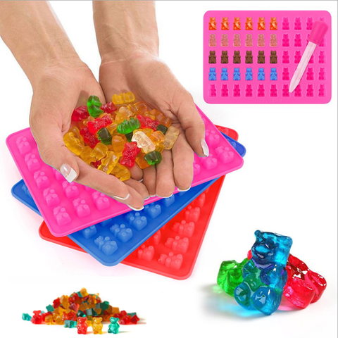 Silicone Gummy Bear Chocolate Jelly Mold With Dropper Candy Maker Ice Tray Mould ► Photo 1/6