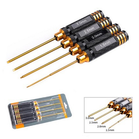 1.5 2.0 2.5 3.0mm Hex Screwdriver Color Titanium Alloy Steel Hexagon Screwdriver Set Allen Driver For RC Helicopter Car ► Photo 1/6