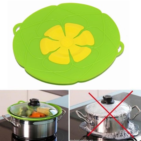 Silicone lid Spill Stopper Cover For Pot Pan Kitchen Accessories Cooking Tools Flower Cookware Utensil ► Photo 1/6