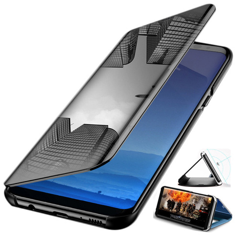 Clear Mirror Smart Case For Redmi Note 7 5 6 Pro 4X 5 Plus 5A Note 4 3 S2 Filp Stand Case For Xiaomi 5C 5X 6X 8E 6 Mix 2 Max 3 ► Photo 1/6