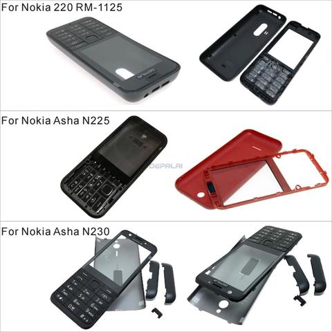 Front Frame Back cover Battery Cover For Nokia 220 RM-1125 N225 N230 Full Housing Cover Case With English Keypad ► Photo 1/6