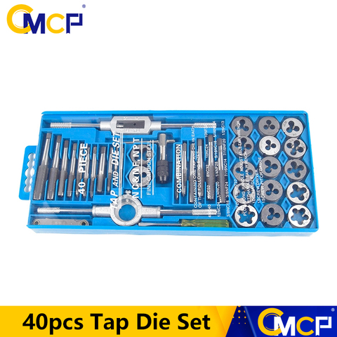 Hand Tools 40pcs Hand Tap And Die Set For Metal Working Handle Adjustable Tap Wrench Screwdriver Screw Pitch Gauge Thread Tap ► Photo 1/6