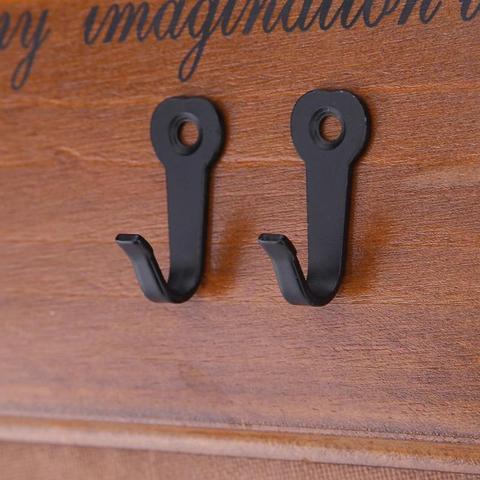 10Pcs/lot Key Hooks Hangers Black Wall Mounted Hooks Rustic Key Coat Bag Hat Hanger Rustic Clothes Hooks Wall Hanging Hooks ► Photo 1/6