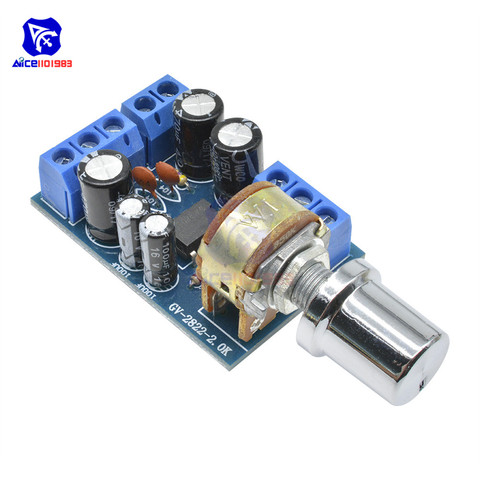 diymore TDA2822M Audio Amplifier Module 2*1W DC 1.8 -12V Dual Channel Stereo Audio Power Amplifier Board with Potentiometer ► Photo 1/6