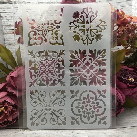 1Pcs 26*17cm Flower Square Frame DIY Layering Stencils Wall Painting Scrapbook Coloring Embossing Album Decorative Card Template ► Photo 1/1