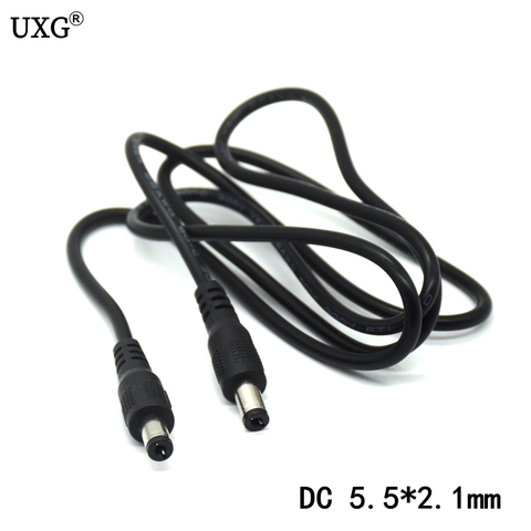 5.5x2.1mm 5.5 x 2.5mm 1M DC Power Connector with Extension Extend Wire Cable black Cord Male To Male For LED or CCTV Car Charger ► Photo 1/5
