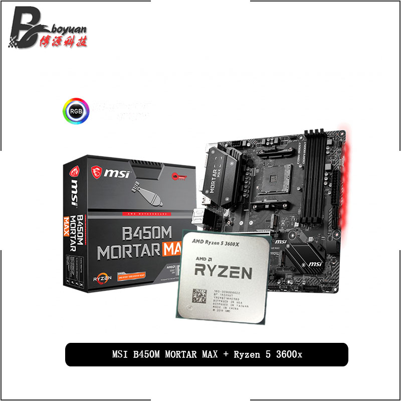 Buy Online Amd Ryzen 5 3600x R5 3600x Cpu Msi B450m Mortar Max Motherboard Suit Socket Am4 Cpu Motherbaord Suit Without Cooler Alitools