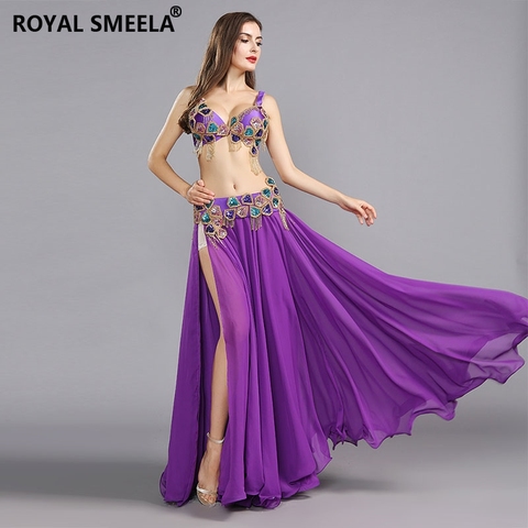 Oriental Beaded Belly Dance Costume Performance Women Dancer wear Professional 3pcs Set Bra Belt Skirt Belly dance wear Outfits ► Photo 1/6